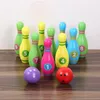 Bowling en bois pour enfants Sports intérieurs Set Kindergarten Baby Parent-Child Ball