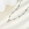 Collares colgantes 1.6cttw Collar de moissanite completo para mujeres S925 STERLING Silver 18K Gold Chover Collares Pulseras de joyas de boda 240410
