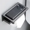 1 pc spazio in alluminio grigio toilette grigio carta da bagno monte da bagno monte per telefono singolo supporto per telefono portano accessorio per bagno