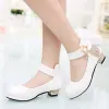 Sneakers rote Low -Heel -Schuhe für Mädchen Prinzessin Leder Schuhe Tanz Hochzeitsschule Kinder Casual Schuh Kinder Kleid runde Zehenschuhe elegant