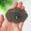 Antiek messing houten hoes hassp vintage decoratieve sieraden cadeaubokkus koffer hassprend haak meubels gesp glooid slot