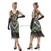 Urban Sexy Dresses 2022 New Design Women 1920s Vintage Big V-Neck Flapper Fringe Beaded Great Gatsby Party Cocktail Dress Plus Size S-3XL 24410