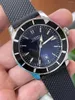 Montre-bracelets Luxury Black Blue Rubber Superocean Mens Watch en céramique Mouvement mécanique automatique Montres 46 mm