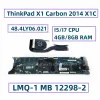 Anakart LMQ1 MB 122982 48.4ly06.021 Lenovo ThinkPad X1 Carbon 2014 X1C Dizüstü Bilgisayar I5 i7 CPU 4GB/8GB RAM ile Anakart