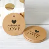 New 100pcs Handmade Round Kraft Packing Gift Tag Bow Kraft Paper Hang Tags Thank You Label Cards DIY Garment Tag Price Label