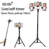 Statywy bexin na żywo mobilne wspornik statywu 150 cm uniwersalna fotografia GoPro Samsung iPhone Huawei Mobile Aluminium Travel Para