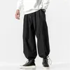 Pantaloni da uomo comodi bloomer in stile giapponese con la vita elastica profonda elastica morbida per hip hop