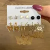 Dangle Earrings KISSWIFE Women's Set Geometric Round Square For Women Simple Pearl Metal 2024 Trend Fashion Jewelry