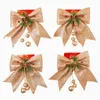 Large Bows New Year Party Wedding Decor Christmas Tree Big Gold Sparkling Glitter Bowknot Hanging Decorative