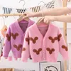 Automne hiver bébé filles fleur cardigan tricot pullles manètes enfants vêtements enfants