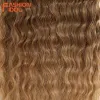 Fashion Idol Kinky Curly Hair Extensions Ombre Braunes Haar Bündel 28-32 Zoll Super langes Haar Synthetisches Gewebe Loose Deep Wave Hair