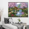 Parklandschap Cherry Blossom Cross Stitch Kit 11ct 14ct naald en draad borduurkit diy huis landschap decoratief schilderij