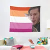 Tapisseries Jerma pointant sur le drapeau lesbien Tapestry Decor Nordic Home Aesthetics for Room