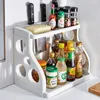 Household Double-Layer Spice Bottle Storage Rack, Multifunctional Debris Storage Box, Kitchen Accessories Organizer