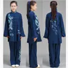 Zomer/lente op maat gemaakte geborduurde lotus vechtsporten uniformen taiji pak tai chi performance kleding kung fu pakken sluier