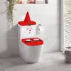 Capas de assento no vaso sanitário 3 peças Papai Noel Capa Conjunto de capa de snowman banheiro tapete de natal suprimentos em casa decoração