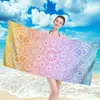 Mikrofiber Kare Plaj Havlusu Büyük Mandala Yoga Mat Seyahat Sıkıştırılmış Duş Banyo Havlusu Yetişkinler Plaj Mat Battaniye Kapağı