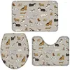 Bath Mats Big Buy Store Cartoon Dog Bathroom Rug Set Of 3 Include Non-Slip Contour Mat U-Shape Toilet Lid Cover And Absorbent