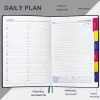 Planer 2024 Planer Notebook Englische Agenda Leder Cover monatlich/wöchentlich/Milchplander Journal für Schüler Schulbedarf Schreibwaren