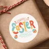 24/48still Happy Easter Sticker Cake Baking Egg Rabbit Paper Sticker Labels Easter Party Presentväska Box Envelope SEAL DECORATION