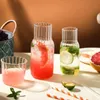 Tasses Bouteille d'eau en verre avec tasse en verre réglée drinkware waterside carafe avec verres de gobelet à boire un pichet pour boisson lait 240410