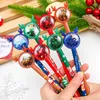 12/60 PCS Creative Christmas Elk Sequined Gel Pennor Ins Girl Heart Christmas Stationery Cartoon Cute Signature Water-Based Pen 240401