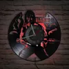 Rambo Movie Inspired Vinyl Music Record Wall Clock Man Cave Decor Soldier John Rambo Portrait Laser Etch Vinyl Disk Craft Clock