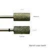 Hytoos Diamond Diamond Cross Bain Bits Bits de broca de unhas Cuttícula rotativa Clean Burr 3/32 "Manicure Bit Drill Machine Acessórios