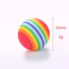 Rainbow Cat Toy Ball Ball Foam Interactive Pet Ball Toys do żucia grania zębów Zabawny kotek Zabawki dla kotów