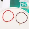 Anklets 4PCS/SET Elasticity Bohemian Anklet Cute Mixed Multilayer Star Moon Cactus Lock Pendant Casual