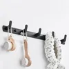 ROVATE 3/4/5/6 Hooks Coat Rack Wall Mounted Heavy Duty Hanger, Metal Coat Hook Rail for Coat Clothes Hat Towel Jacket