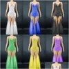 Wear 9 couleurs fl diamant perle slinge robe longue y en mesh anniversaire célèbre célébrer les costumes de fête des femmes