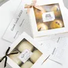 Stobag-White Paper Box Diy Handmased Cake Candy Packaging Cookies Wedding Delicious Baking Birthday Gfit Supplies Klistermärken 10st