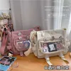 Japanska kawaii crossbody väskor för kvinnor transparent ficka itabag student axel väska handväskor bokpåse jk ita väska flickor bolsa