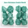 6PCS świąteczne kruszki ciasteczek Zestaw Santa Snowflake Bell Fondant Expossed Stamp DIY Pieak Mold Materia przyjęć