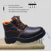 Stiefel Winterstiefel wasserdichte Schneestiefel Stahlzehen Sicherheitsarbeit Stiefel Outdoor Wanderschuh Leder warmes Schuhe Antipiering und Smashing