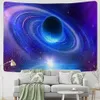 Galaxy Sky Blue Planet Satellite Wall Tapestry Hippie Retro Home Decor Mat Beach Mat Wonderful Universo