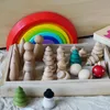 1pc Beech Wooden Peg Dolls Baby Toys Figuras não pintadas bonecas de madeira dura