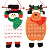 Santa Claus Snowman Elk Advent Calendar med fickor 24 dagar hängande julnedräkning Felt kalender för inomhusheminredning