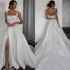 Splendido abito da sposa Crystal a Line per sposa cinghie boho country abiti da sposa abiti da sposa abiti split split vestido de novite sweep robe marrage