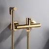 Hot and Cold Bidet Spray Set Hand Held Sprayer Shattaf Toilet Attachment Wall Mounted Rose Gold,Grey,Gold,Matte Black,Chrome
