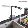 Torneiras de cozinha Luxo preto de latão branco Luxo de água pura maçaneta dupla e batida de filtro de 3 vias para beber fria torneiras