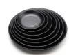 Mélamine Round Black Plastic Play Dinner Assiette Plats de nourriture Sushi Sushi Ajouter Ajouter Affaire Plateau de thé Plateau pour la vaisselle de la fête