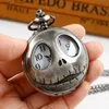 Pocket Watches Flap Hollow Skeleton Skull Vintage Quartz Pocket Personalised Analog Design Necklace Clock Thin Chain Gift Men Women Y240410