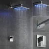 Skowll duschkanus väggmontering led regn mixer duschkombo uppsättning regn moderna duscharmaturer, polerad krom HG-8212