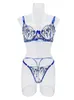 Bras Sexy Bra Sets for Women Floral Transparent Lingerie Lace Embroidery Fairy Seamless Underwear See Through Exotic Bra Brief Set 240410