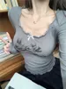 Весенняя футболка с длинными рукавами женщина чистое желание сексуальное сладкое число чили квадратная шея для кролика