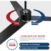 52 Inch Outdoor Ceiling Fan Without Light - Black Finish, 3 Blades, 3 Speeds - Ideal for Patios, Bedrooms, and Living Rooms