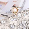 YYW Crystal Pearl Beads Clutch Purse for Women Evening Handbags Formal Rhinestone Wedding Prom Cocktail Party Shoulder Chain Bag