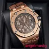 AP Moissanite Wrist Watch Royal Oak Offshore Series Mens 42mm Diamètre Precision Steel 18K Rose Gold Casual Watch 26470OR.OO.A099CR.01